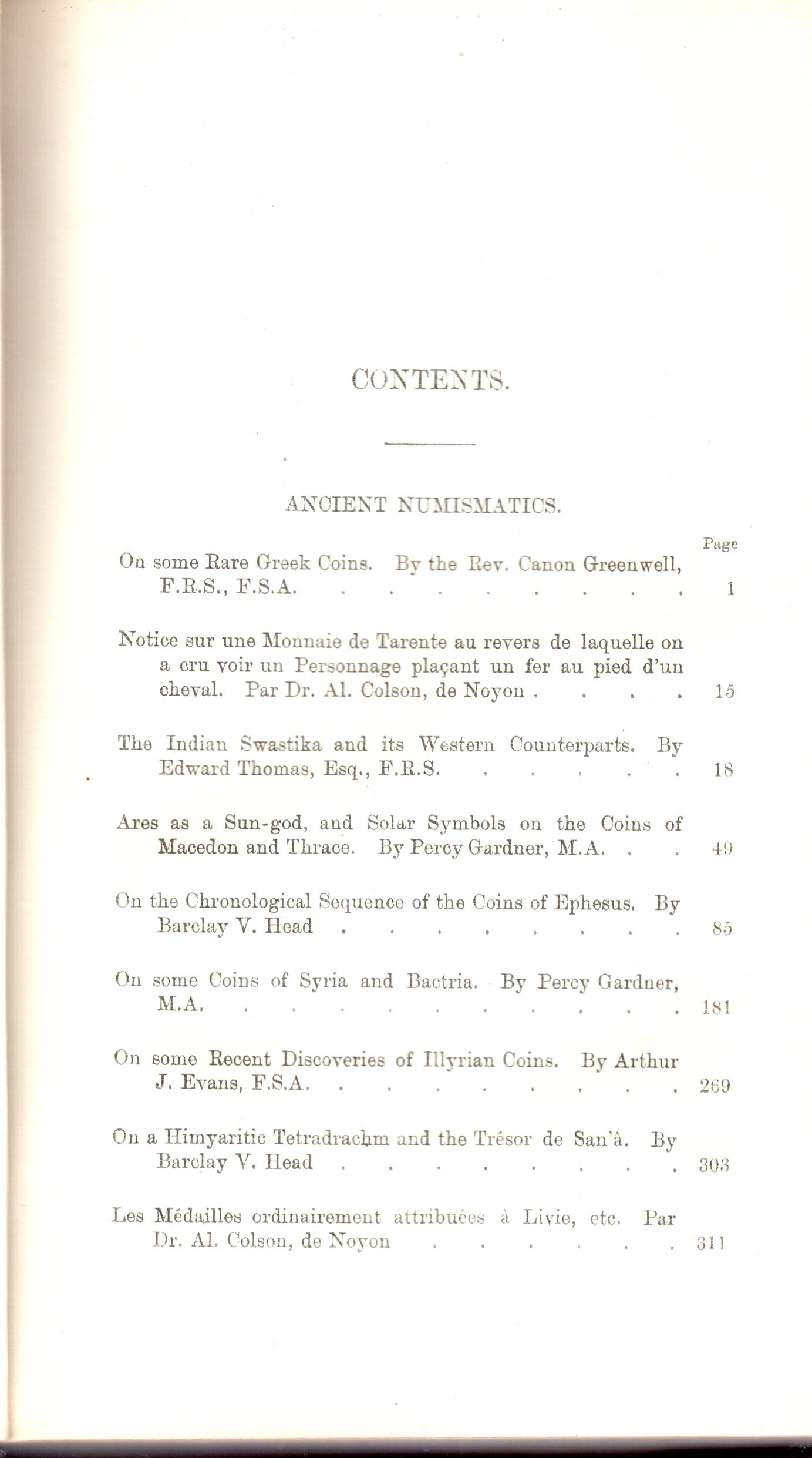 Numismatic Chronicle, London, 1880 - Edizione Completa con 16 Tavole