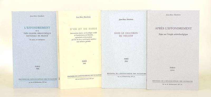 Jean-Marc Mandosio, Quattro volumi in lingua francese