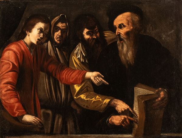 Artista caravaggesco attivo a Napoli, prima metà XVII secolo - Christ among the Doctors