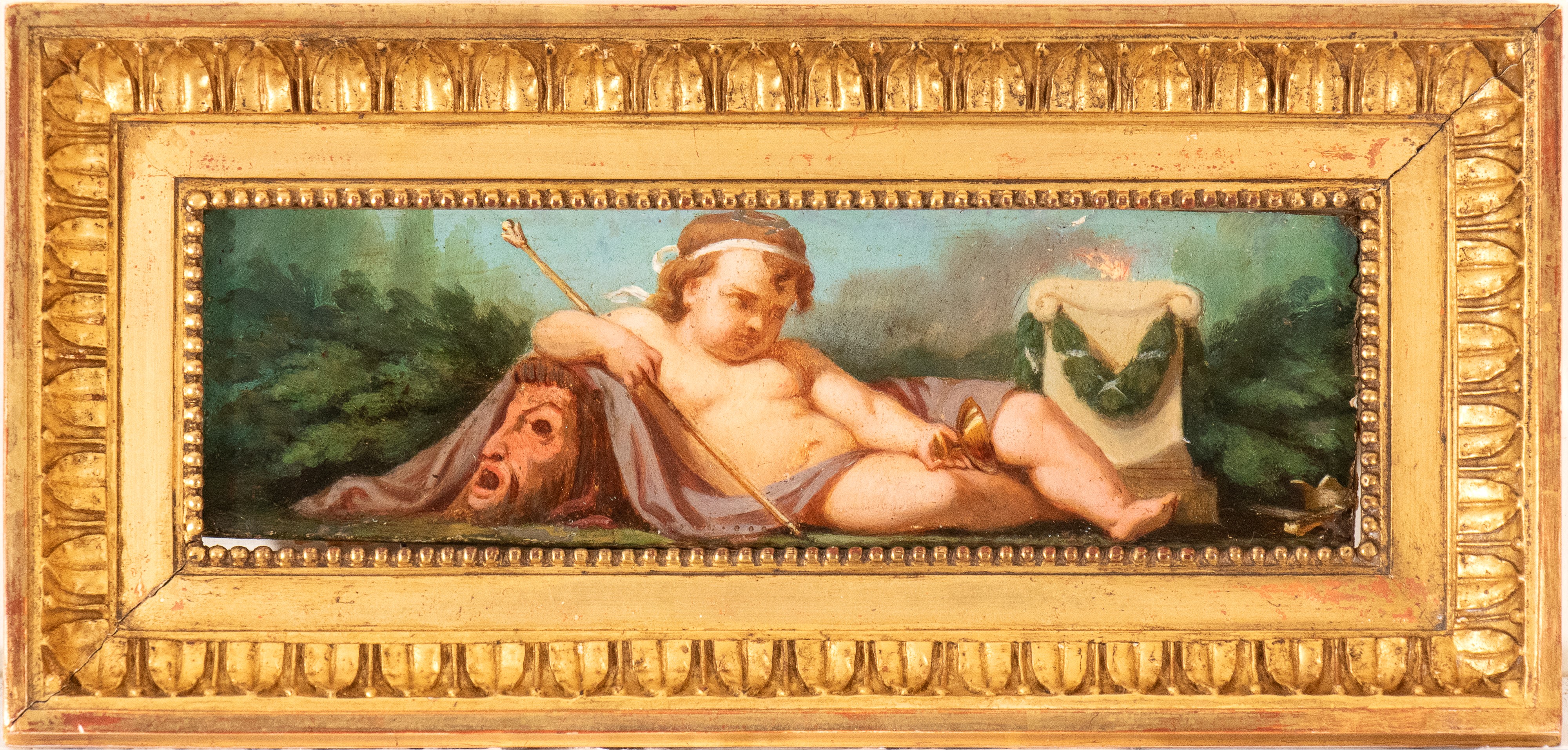 Artista Francese, XVIII Secolo - Autore ignoto, Bacco infante con coppa, scettro e maschera; Bacc...