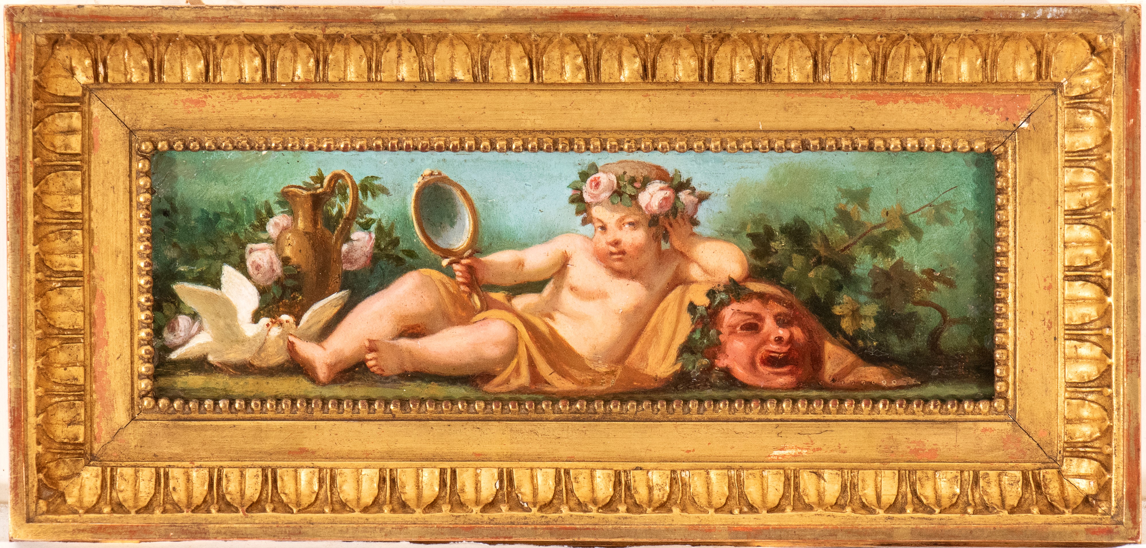 Artista Francese, XVIII Secolo - Autore ignoto, Bacco infante con coppa, scettro e maschera; Bacc...