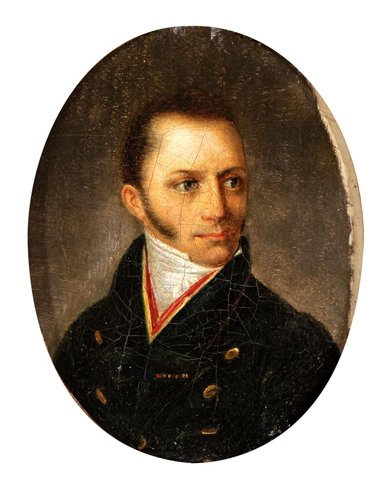 Artista Francese, XIX Secolo - Ritratto di Armand de Caulaincourt, Duca di Vicenza, olio su tela