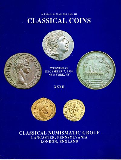 CLASSICAL NUMISMATIC (CNG), Catalogo d'asta XXXII - New York, 7 Dicembre 1994