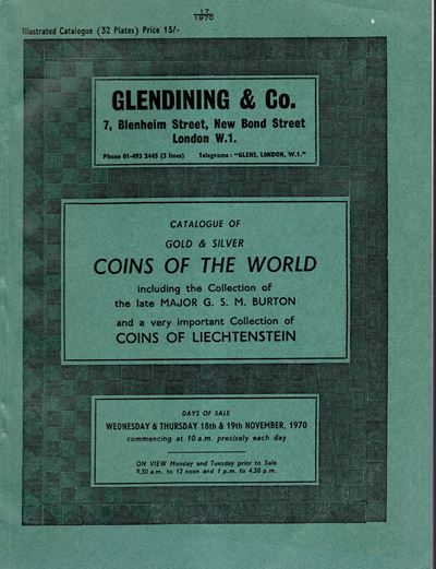 GLENDINING & CO., Collezione di monete del mondo: Monete del Liechtenstein, edizione 1970