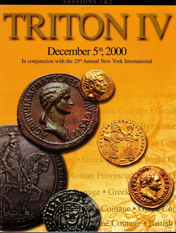 CNG - FREMAN & SEAR - ARS CLASSICA. Triton IV session 1&2. New York, 5 - December, 2000. Greek coins, Roman imperial, republican and byzantine from collection Phil De Vicci. Roman gold coins, greek coinage coll. European,… pp 211,  lots 1151, plates 15 a