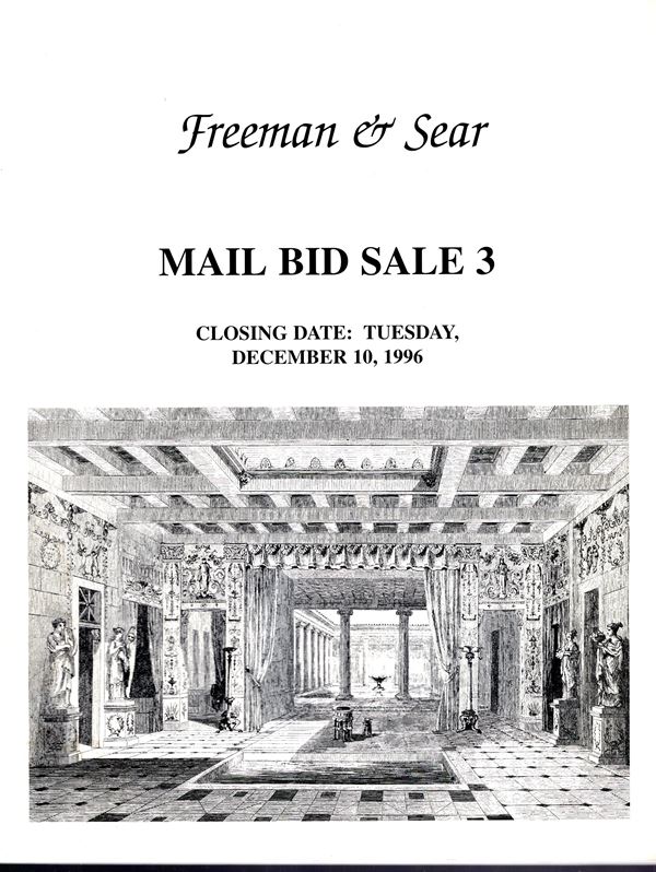 FREEMAN & SEAR. Mail Bid Sale 3. Closing date 10 - December, 1996. Ancient coins,   Pp non num, lots 893, tutti illustrati in tavole b\n  non numerate Legatura ed. ottimo stato.