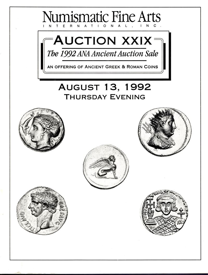 NUMISMATIC FINE ARTS, Catalogo dell'Asta XXIX: Monete Greche e Romane