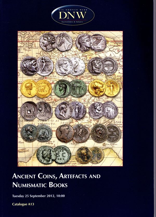 DNW  - London, 25- September, 2012. Ancient coins artefacts and numismatic books. Pp non num. lots 3001 - 3921, illustrazioni a colori nel testo. Legatura ed. ottimo stato.