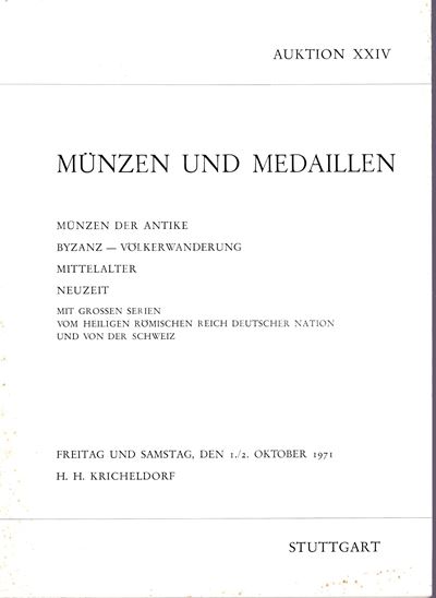 Kricheldorf H.H., Auktion XXIV. Stuttgart - Monete dell'antichità, Byzanz e Medioevo