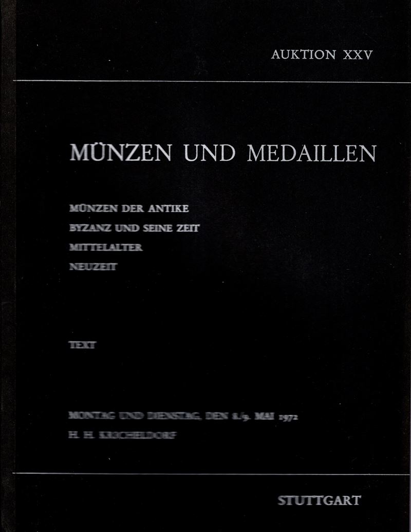 KRICHELDORF H.H., Auktion XXV. Stuttgart, 8-9 maggio 1972. Munzen der antike e Byzanz – 2 volumi