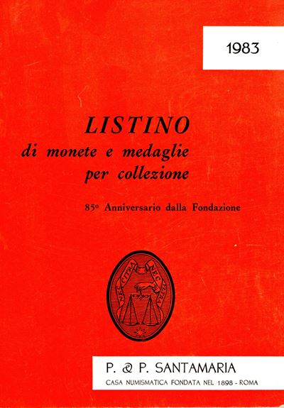 SANTAMARIA P&P., Listino a prezzi fissi. Monete d'oro, greche, romane, medioevali italiane e papa...