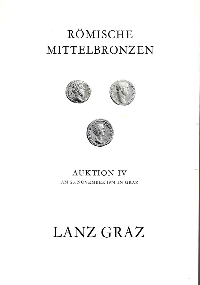 Catalogo della vendita LANZ Graz - Auktion IV: Monete romane in bronzo medio, 23 novembre 1974