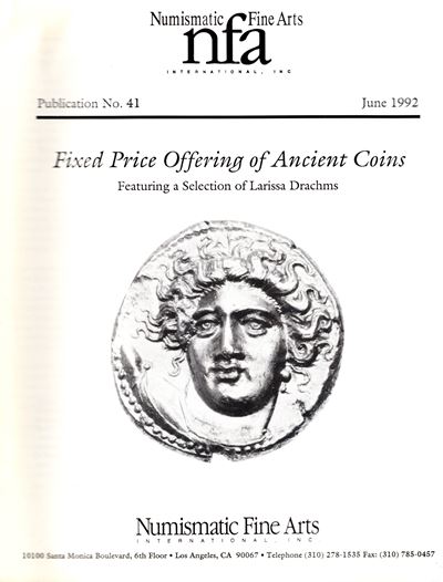 NUMISMATIC FINE ARTS, Monete antiche. List price fixed, 1992. Brossura, 186 lotti, 9 tavole.