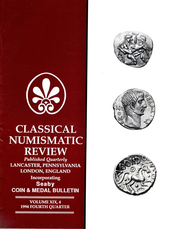 CNG - SEABY BULLETIN - Vol. XIX, 4 - 1994. Liste price fixed. Ancient coins, World coins. Pp 51, lots 754, tutti illustrati. Brossura ed. buono stato.