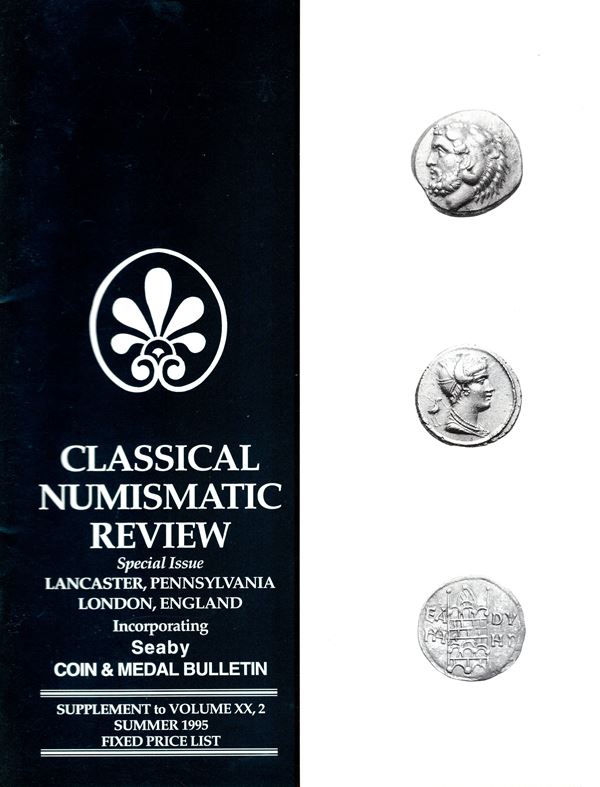 CNG - SEABY BULLETIN - Vol. XX, 2 - Summer, Supplement 1995. Liste price fixed. Ancient coins, World coins. Pp 72, lots 948, tutti illustrati. Brossura ed. buono stato.