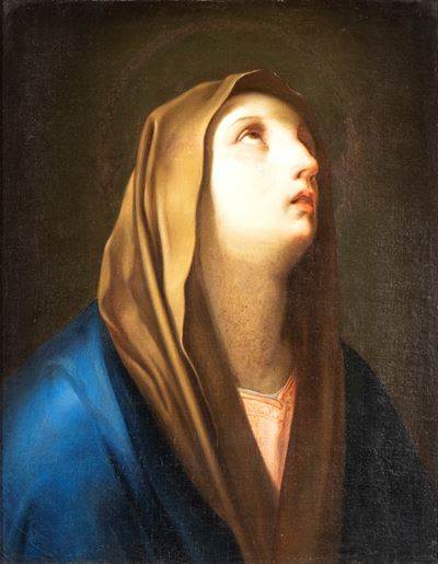 Scuola italiana del XIX secolo, Madonna Orante, olio su tela
