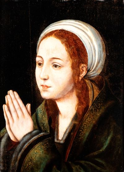 Autore Fiammingo, Madonna in preghiera, olio su tavola