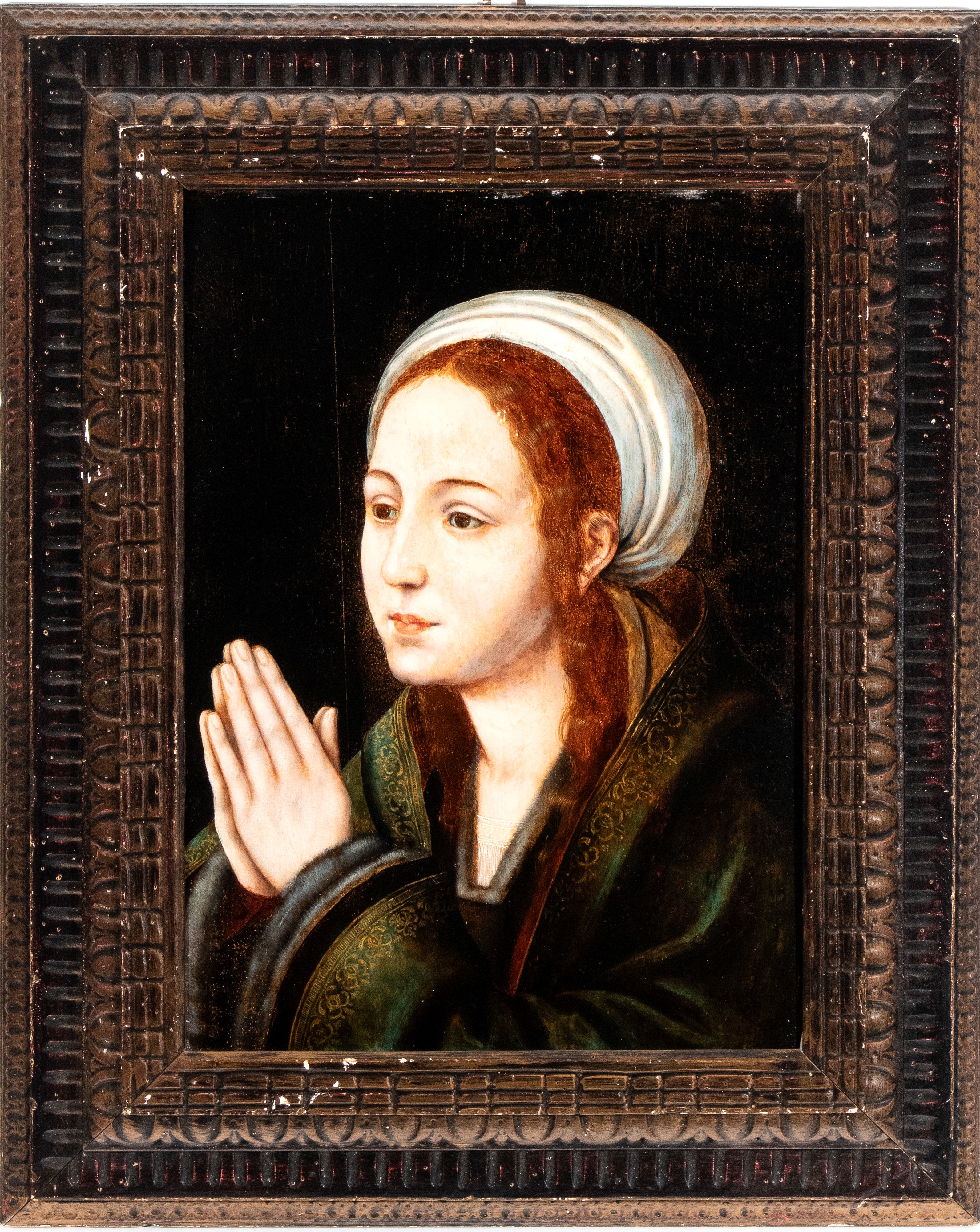 Autore Fiammingo, Madonna in preghiera, olio su tavola