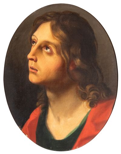 Scuola Emiliana, Ritratto di San Giovanni Evangelista, olio su tela