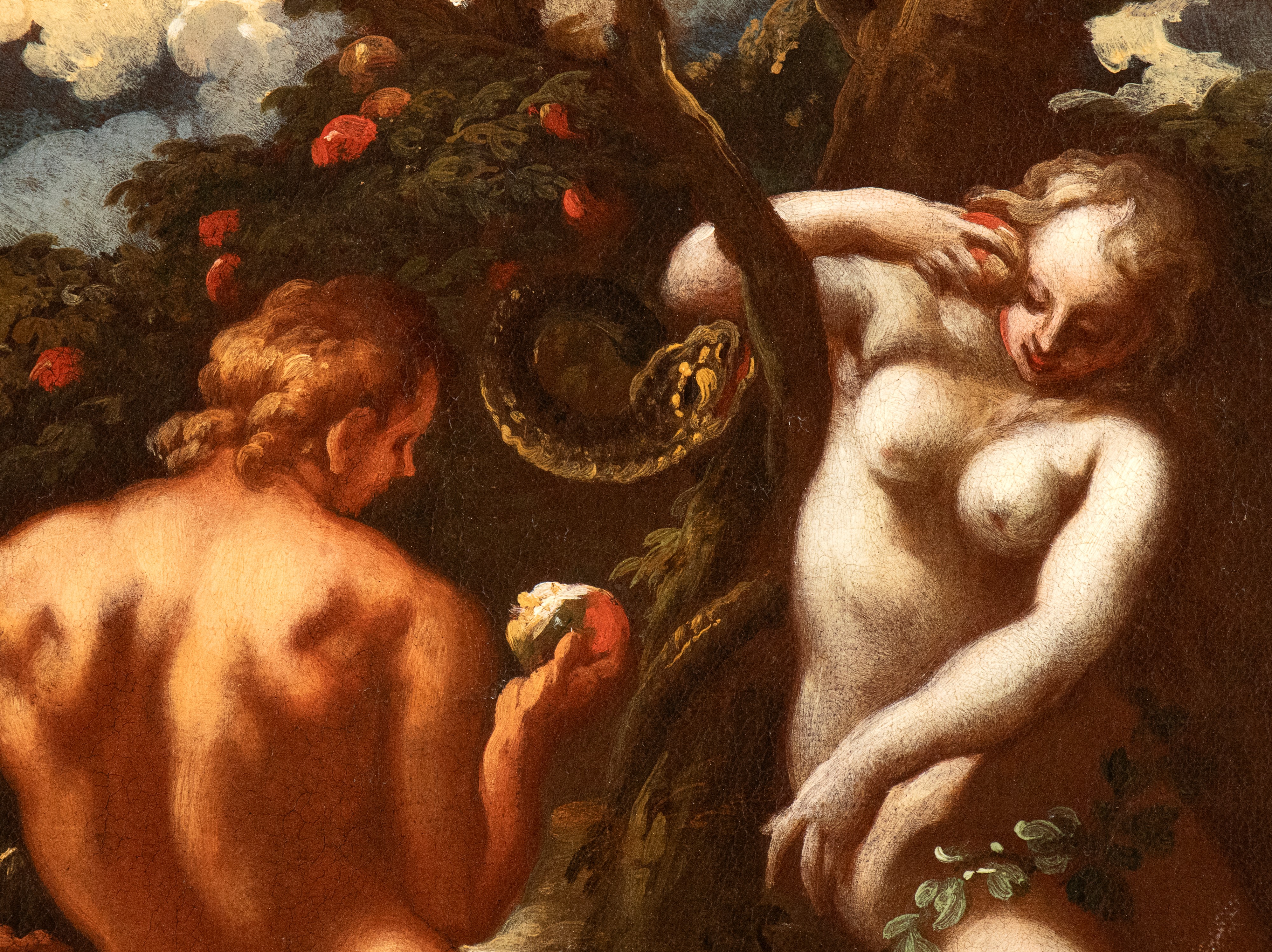 a) Adamo ed Eva; b) Caino e Abele. Coppia di dipinti