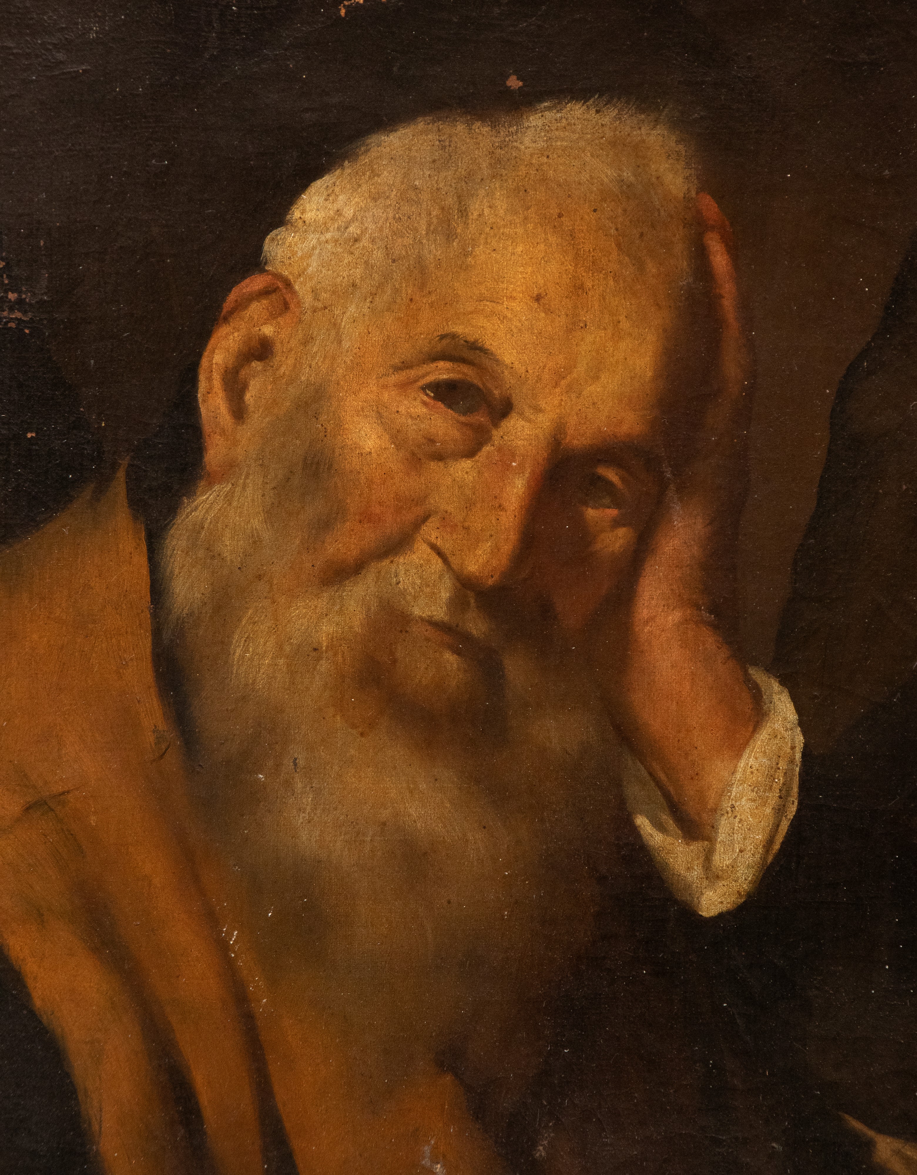 Ritratto di anziano in posa malinconica