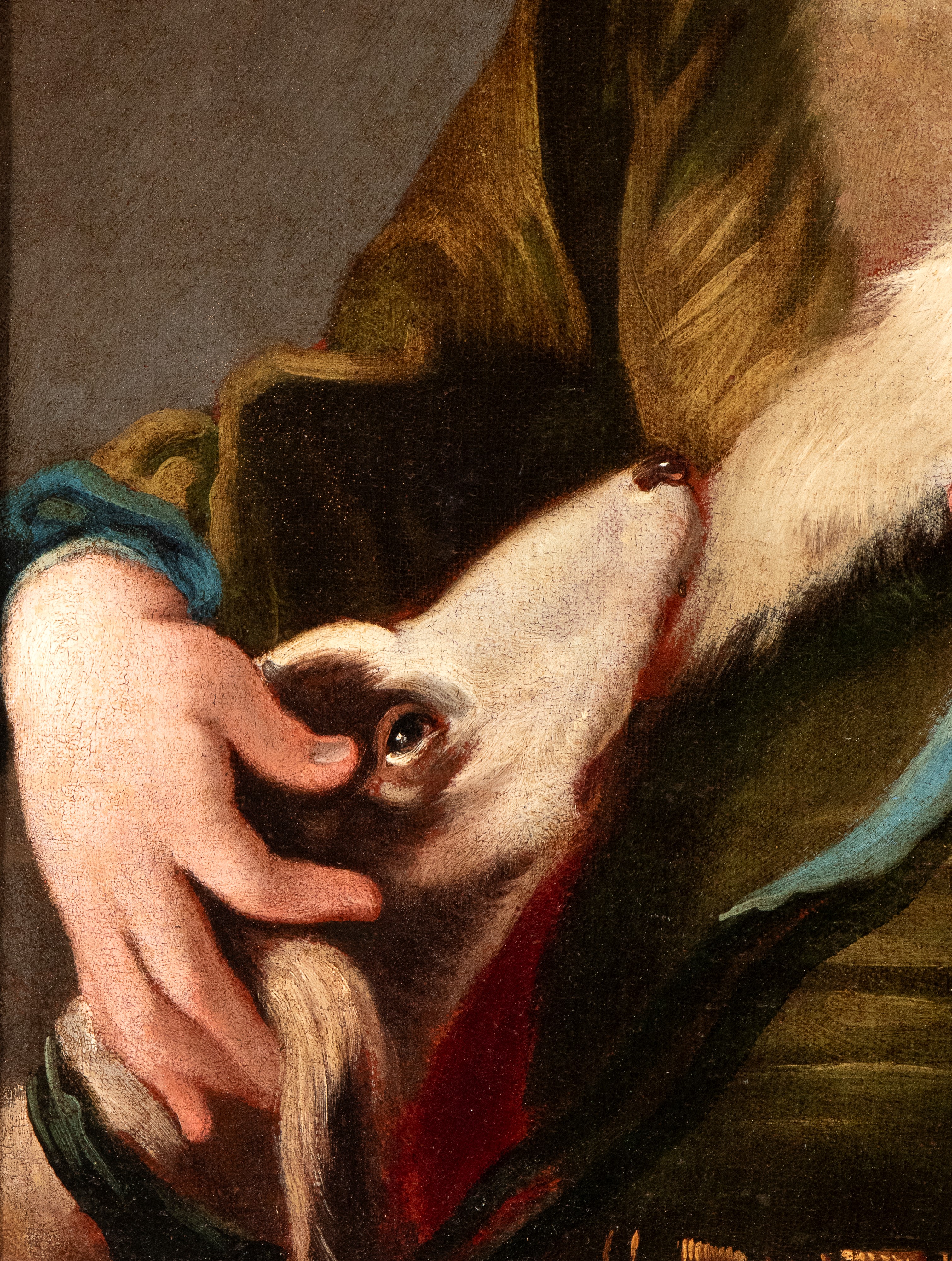 Soldato con cane e fucile da caccia