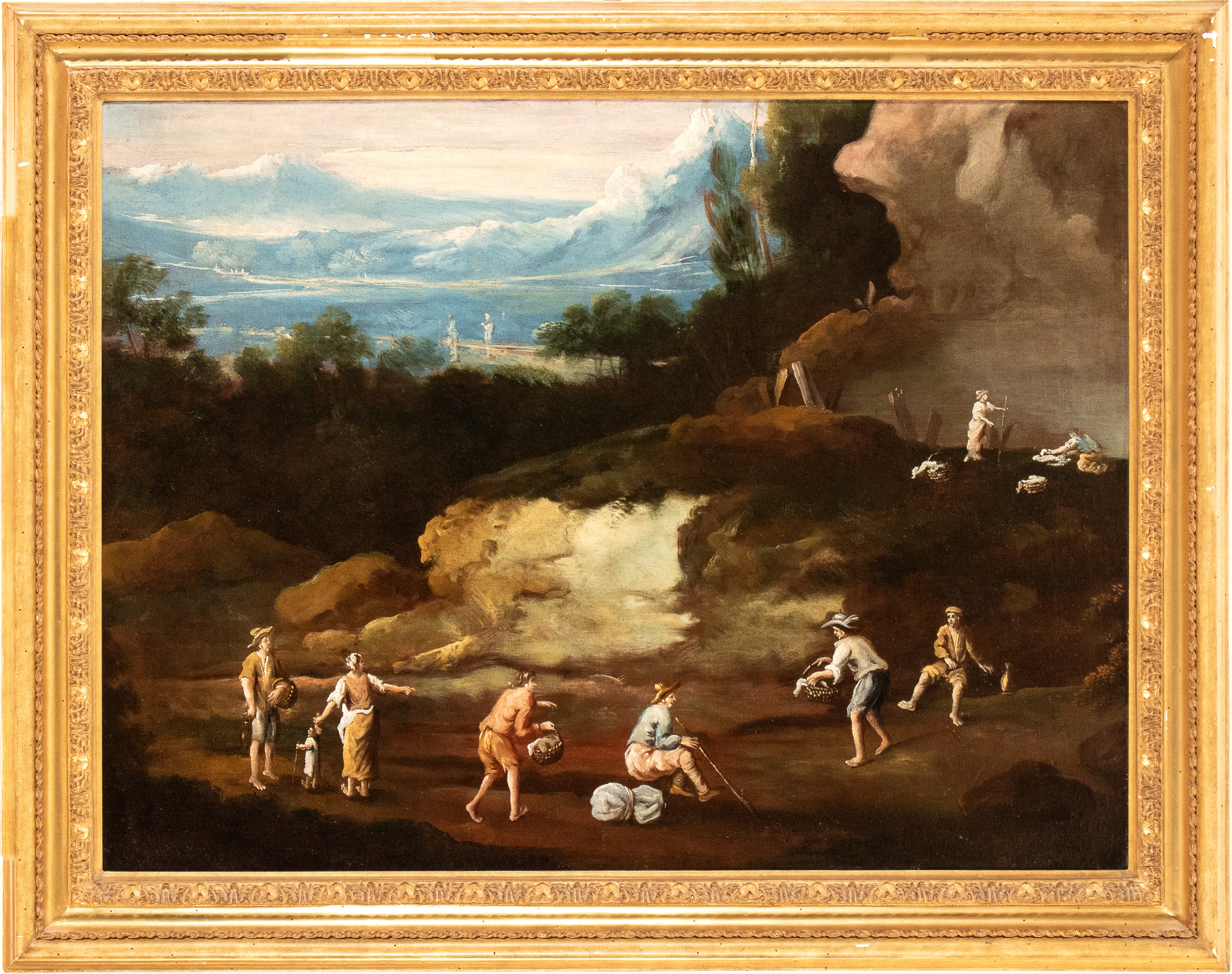 Paesaggio con gruppo di contadini