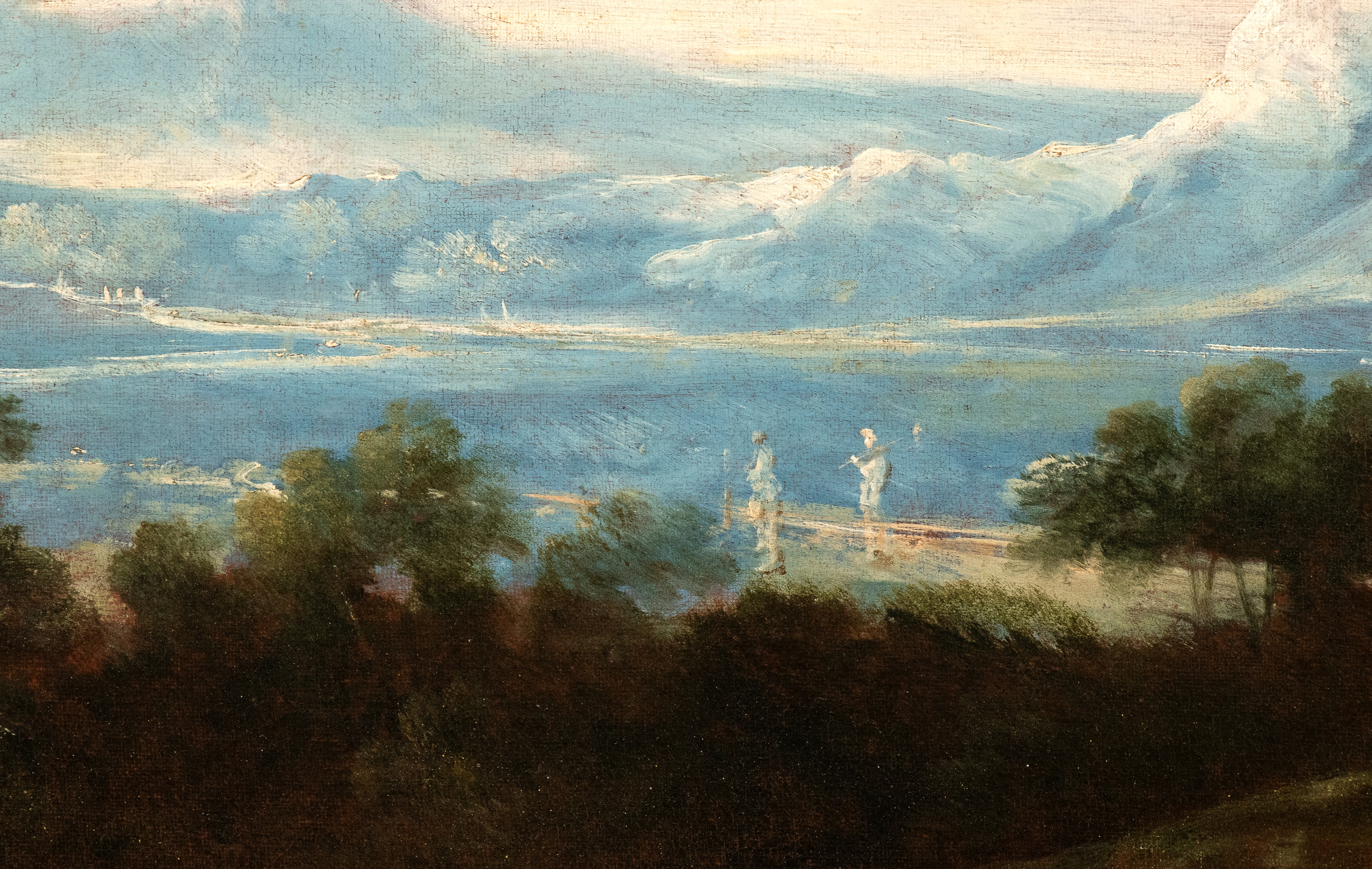 Paesaggio con gruppo di contadini