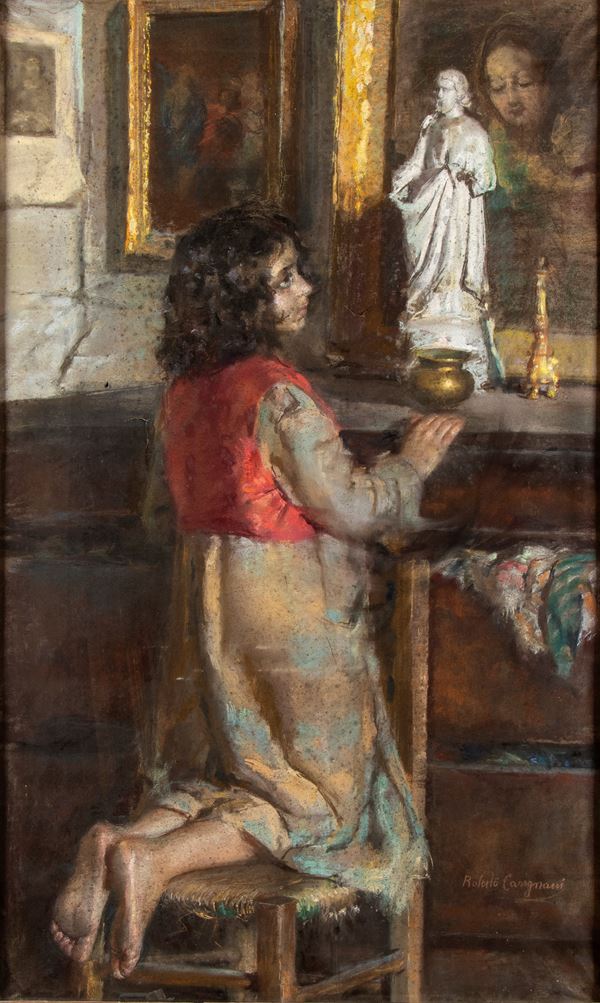 ROBERTO CARIGNANI - Interior scene with a young lady