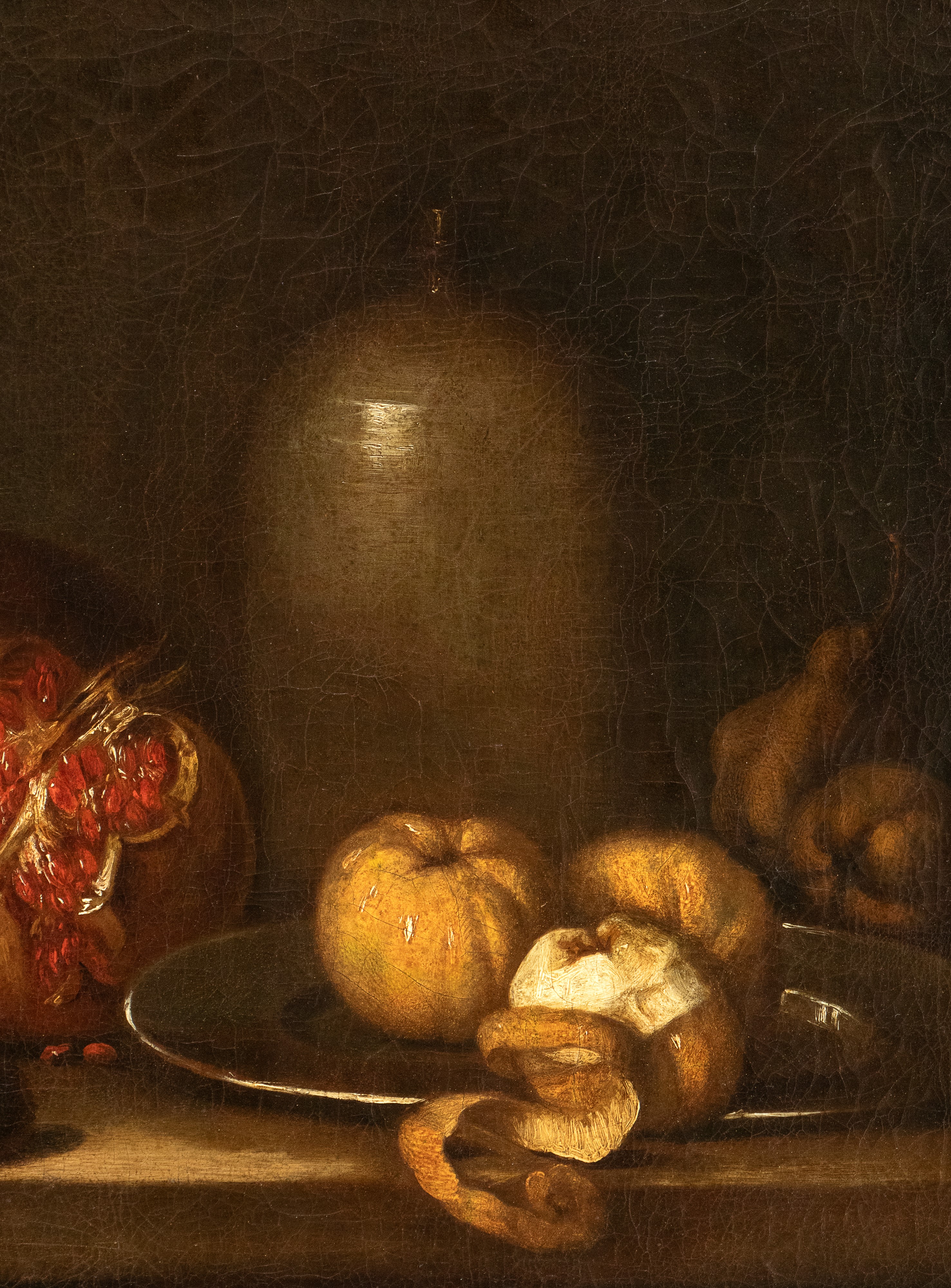 Natura morta con cesto di pomi, melagrane e limoni