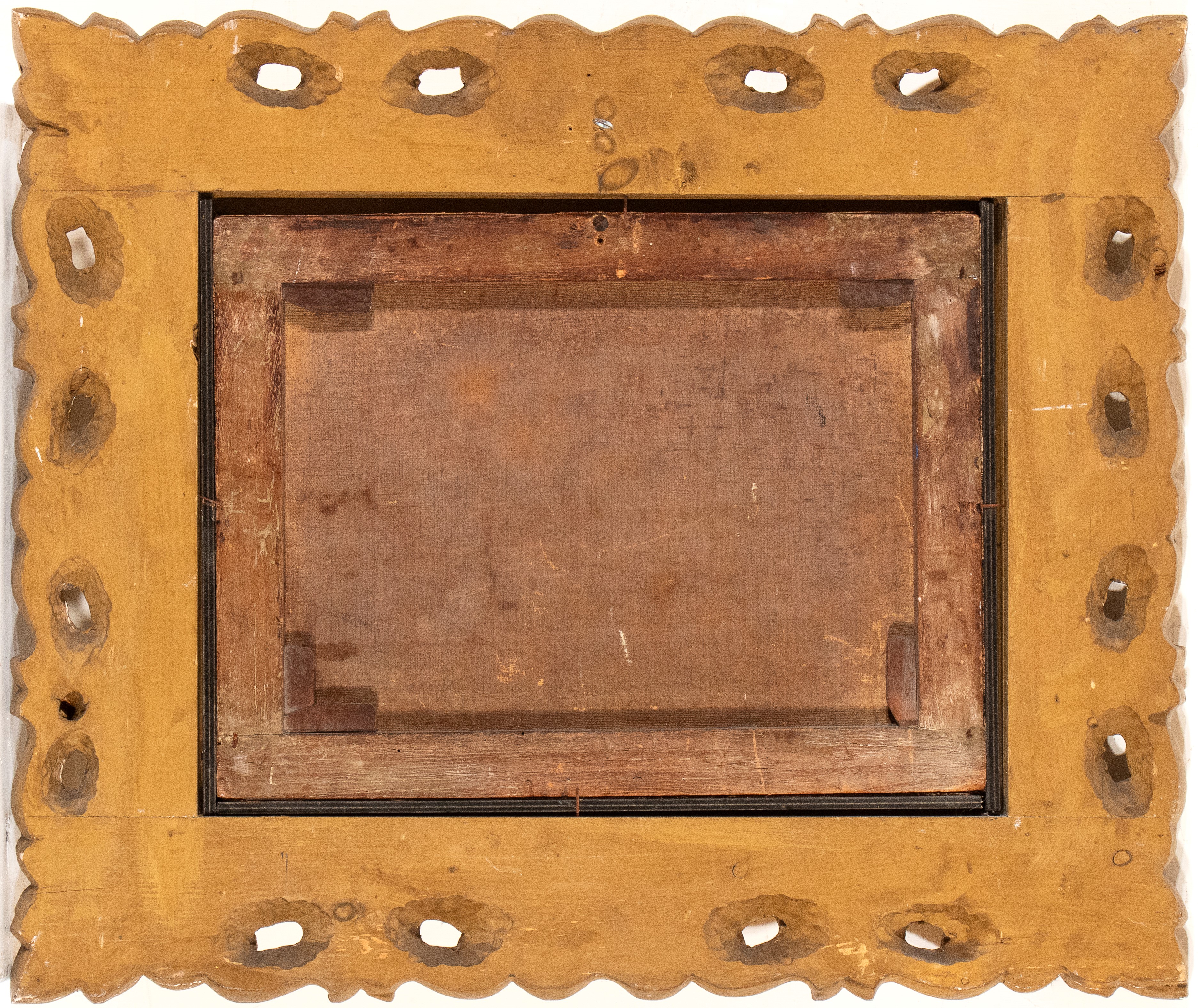 Scena allegorica con fanciulla con fiaccola e gruppo di viandanti