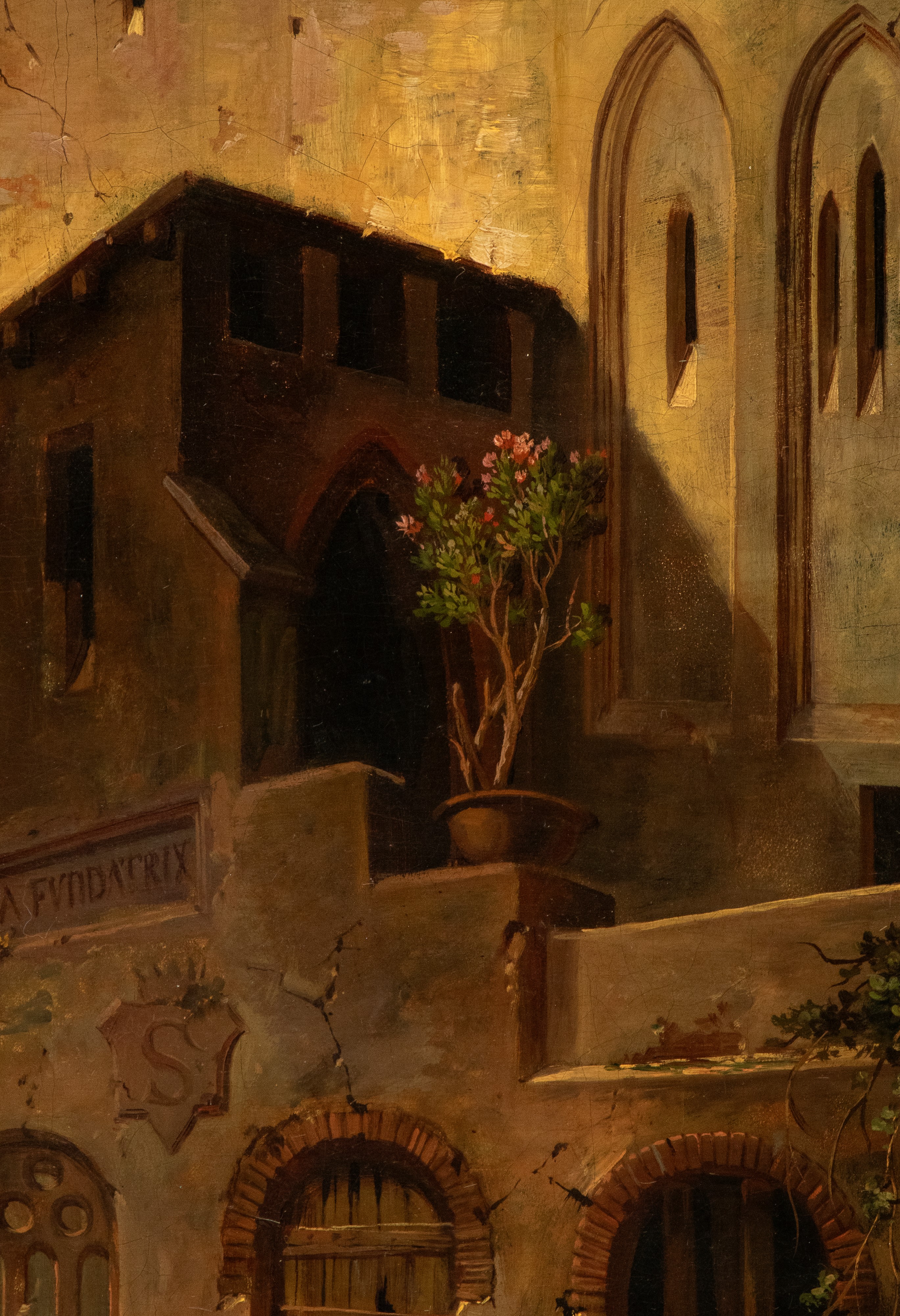 George Pezolt - Capriccio architettonico con il Duomo di Amalfi, olio su tela