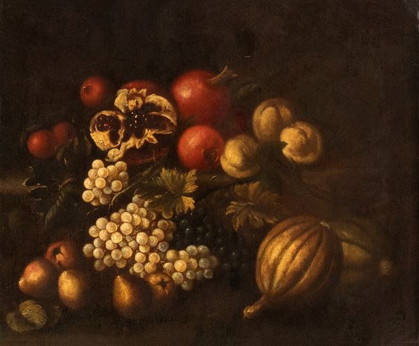 Michelangelo Cerquozzi Michelangelo delle Battaglie - Still life of grapes, pears, melons, and pomegranates