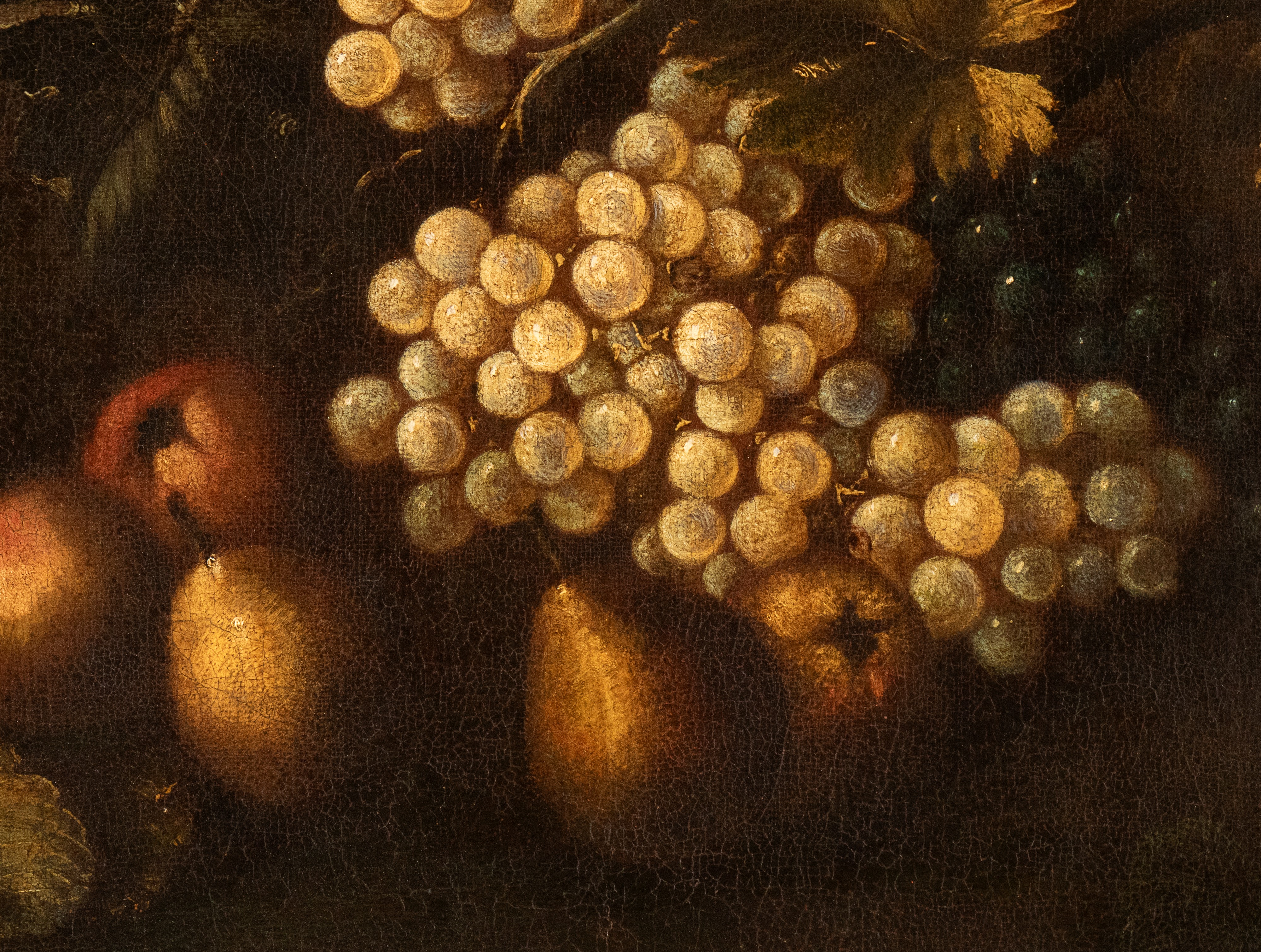 Natura morta di uva, pere, meloni e melograne