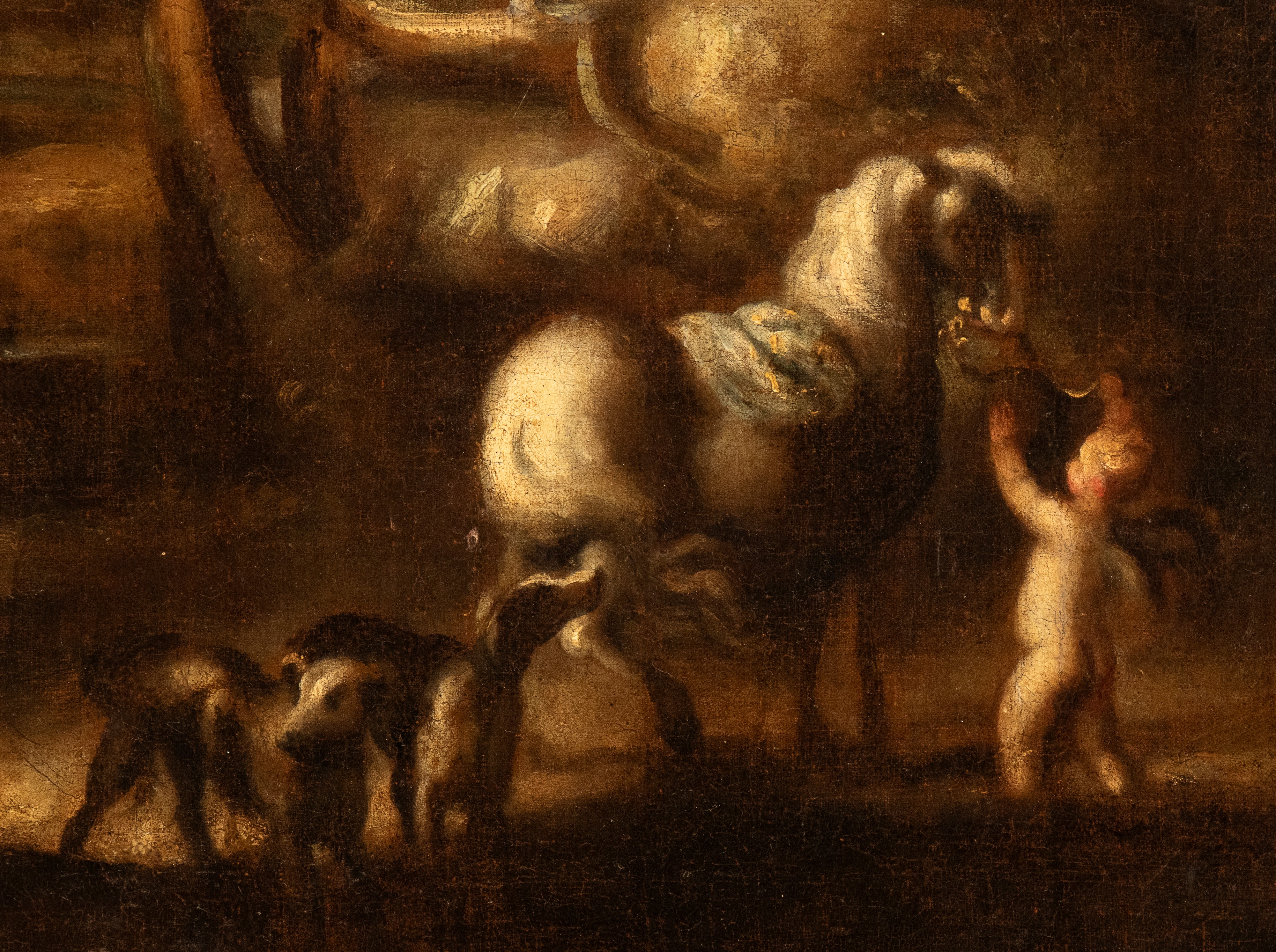 Scena mitologica in un paesaggio all'imbrunire