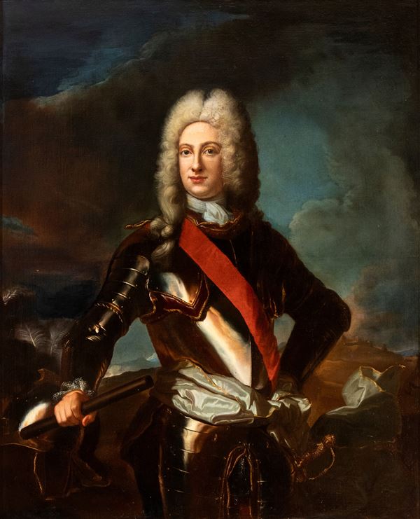 Artista attivo a Napoli, XVIII secolo - Portrait in armor of Antonio Carmine Caracciolo, Prince of Torella (?)