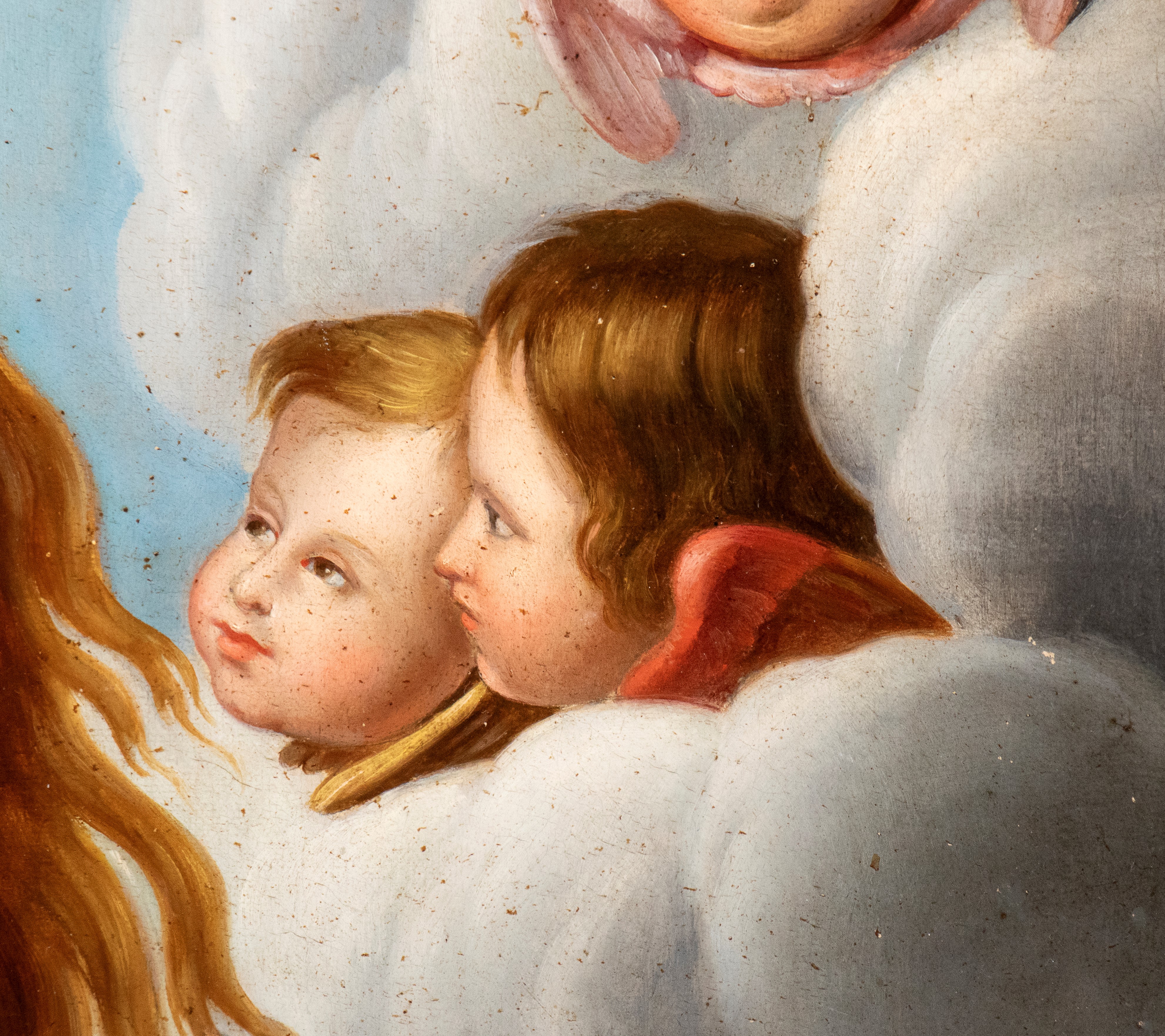 Giovanni Battista Salvi Sassoferrato - Madonna in gloria con il Bambino e gli angeli, olio su tel...