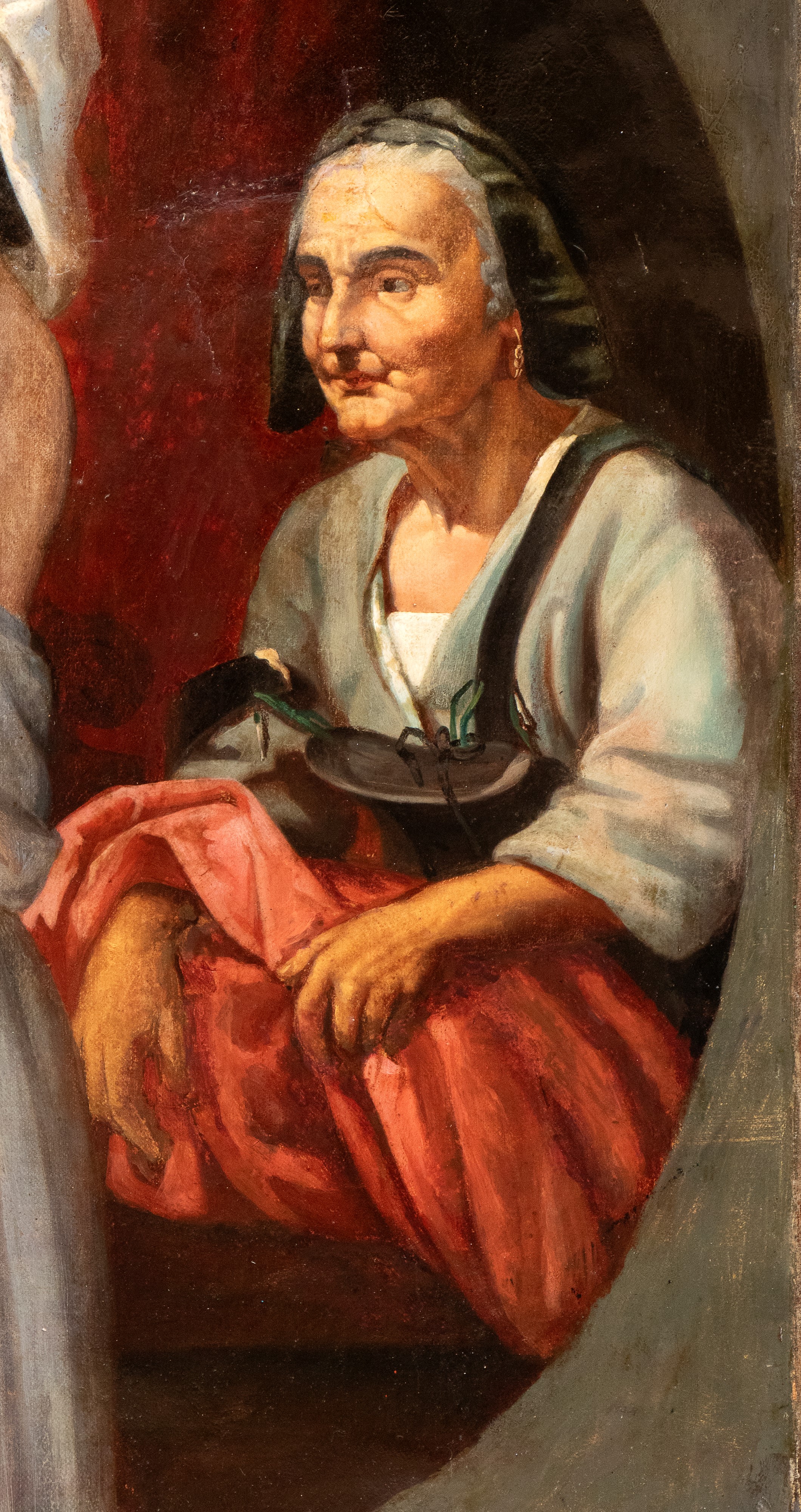 Artista Francese, Prima Metà XIX Secolo - Autore Ignoto, Toletta di fanciulla con anziana fantesc...