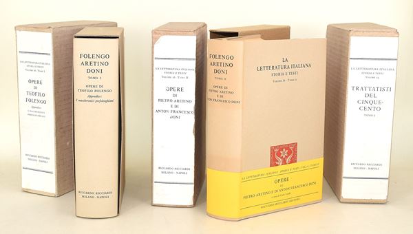 Ricciardi / Cinquecento - Folengo - Aretino - Doni (3 volumi)