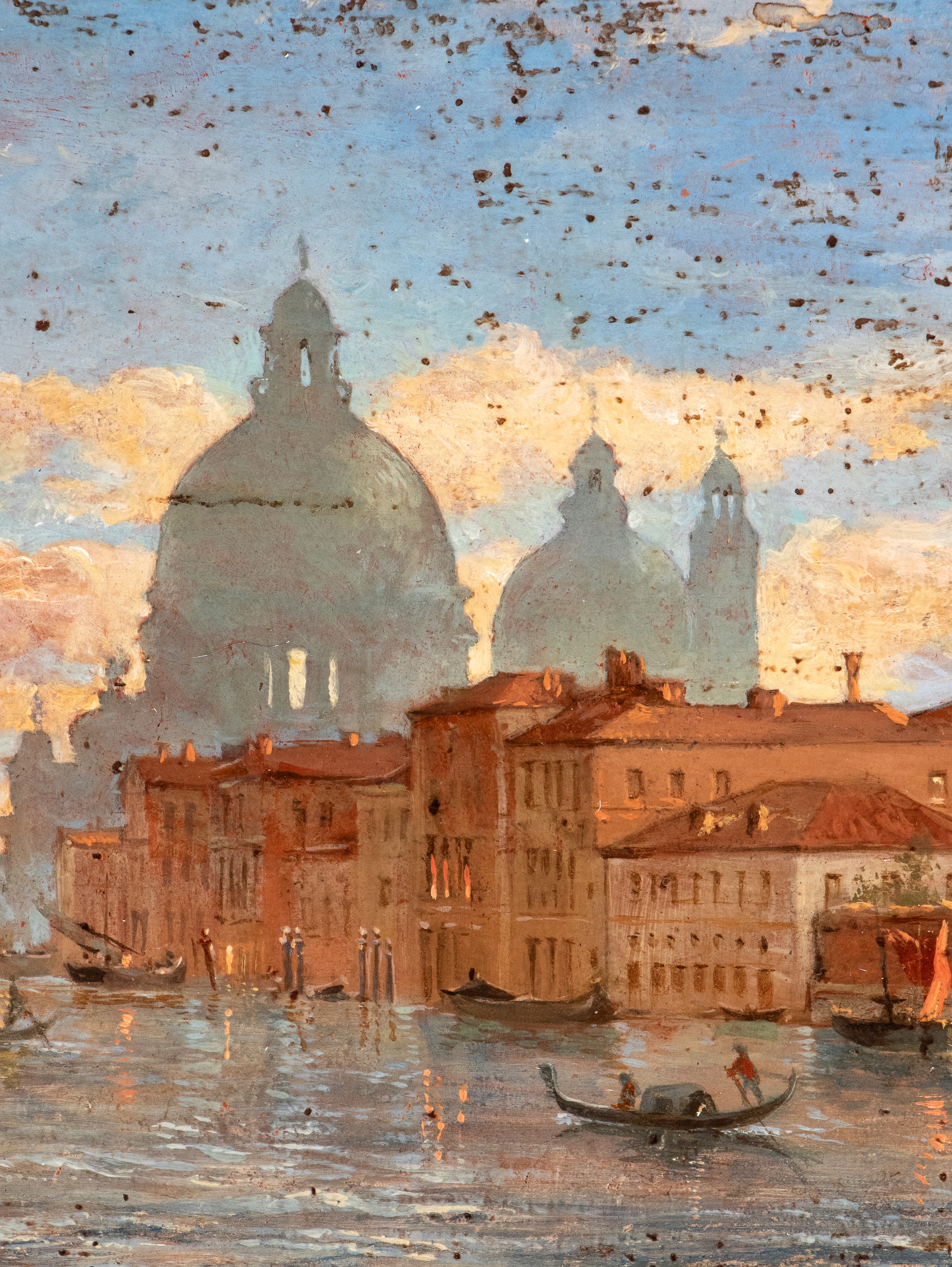 Artista Attivo a Venezia, Fine XIX - Inizio XX Secolo - Canal Grande con Punta della Dogana e San...