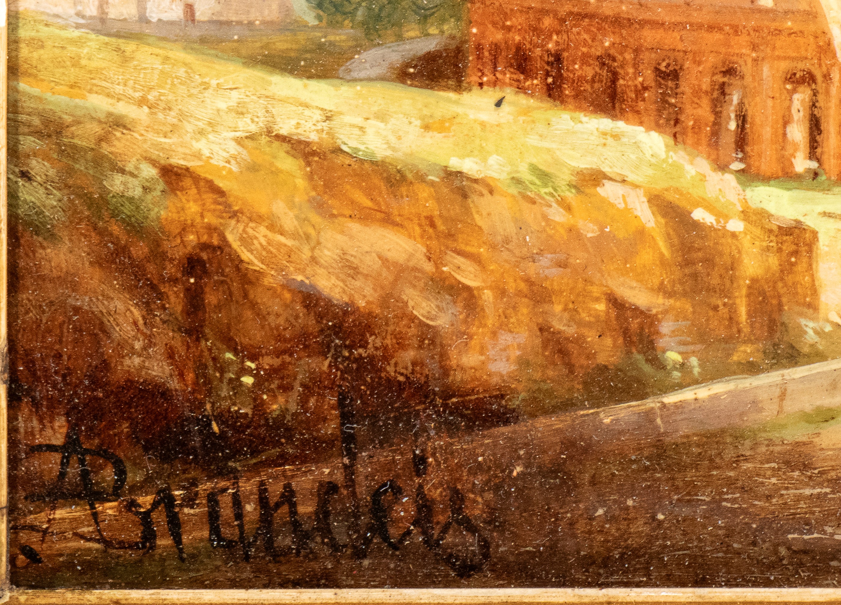Artista Italiano, XIX Secolo - A. Brandeis, Veduta del Colosseo e Veduta di Castel Sant'Angelo, o...