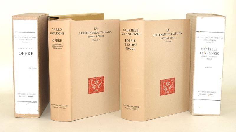 Gabriele D'Annunzio e Carlo Goldoni, Poesie e Opere complete in due volumi
