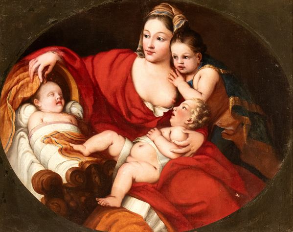 Artista veneziano, XVII secolo - Allegory of Charity