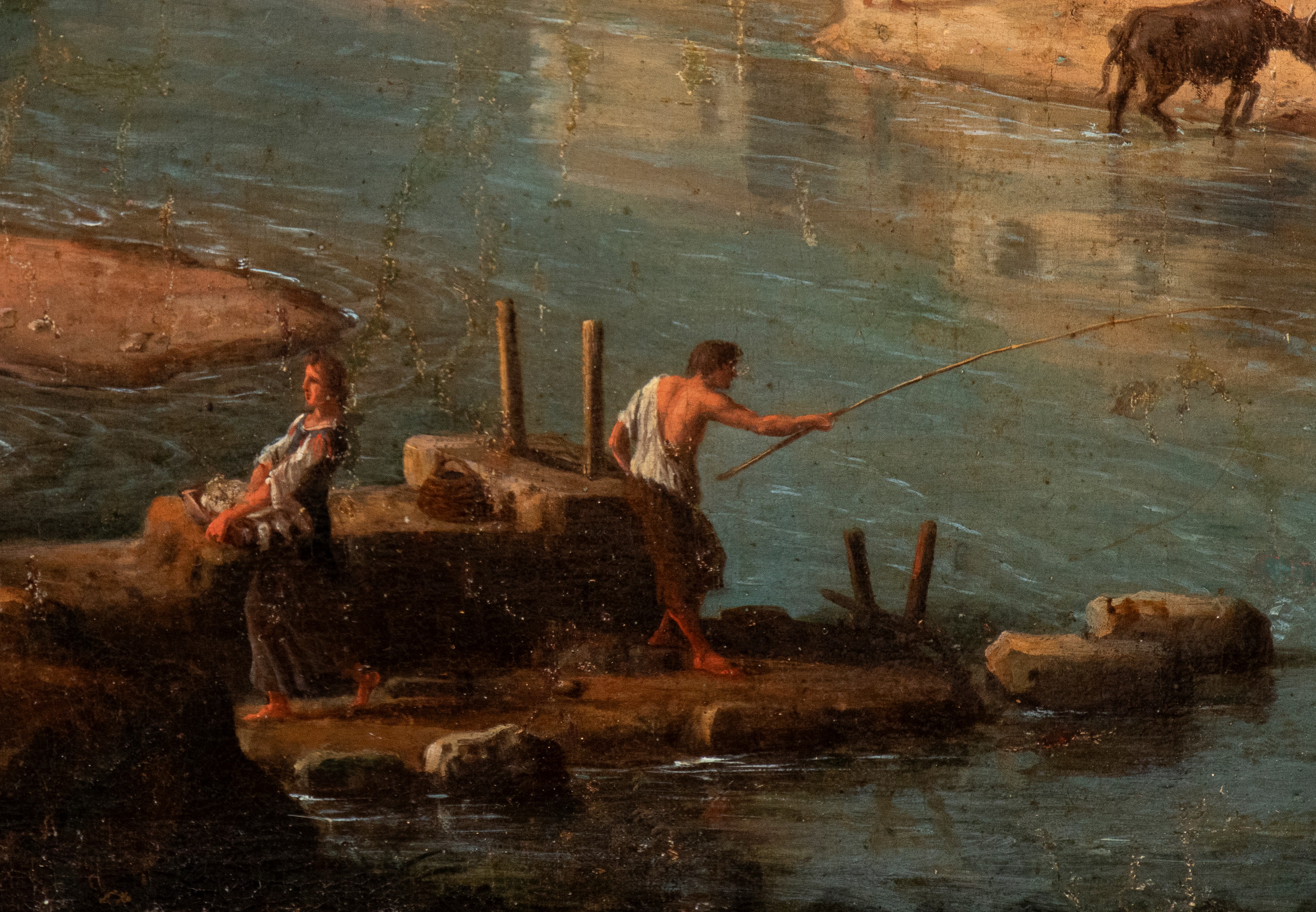 Veduta di Tivoli con l'Aniene prima della cascata