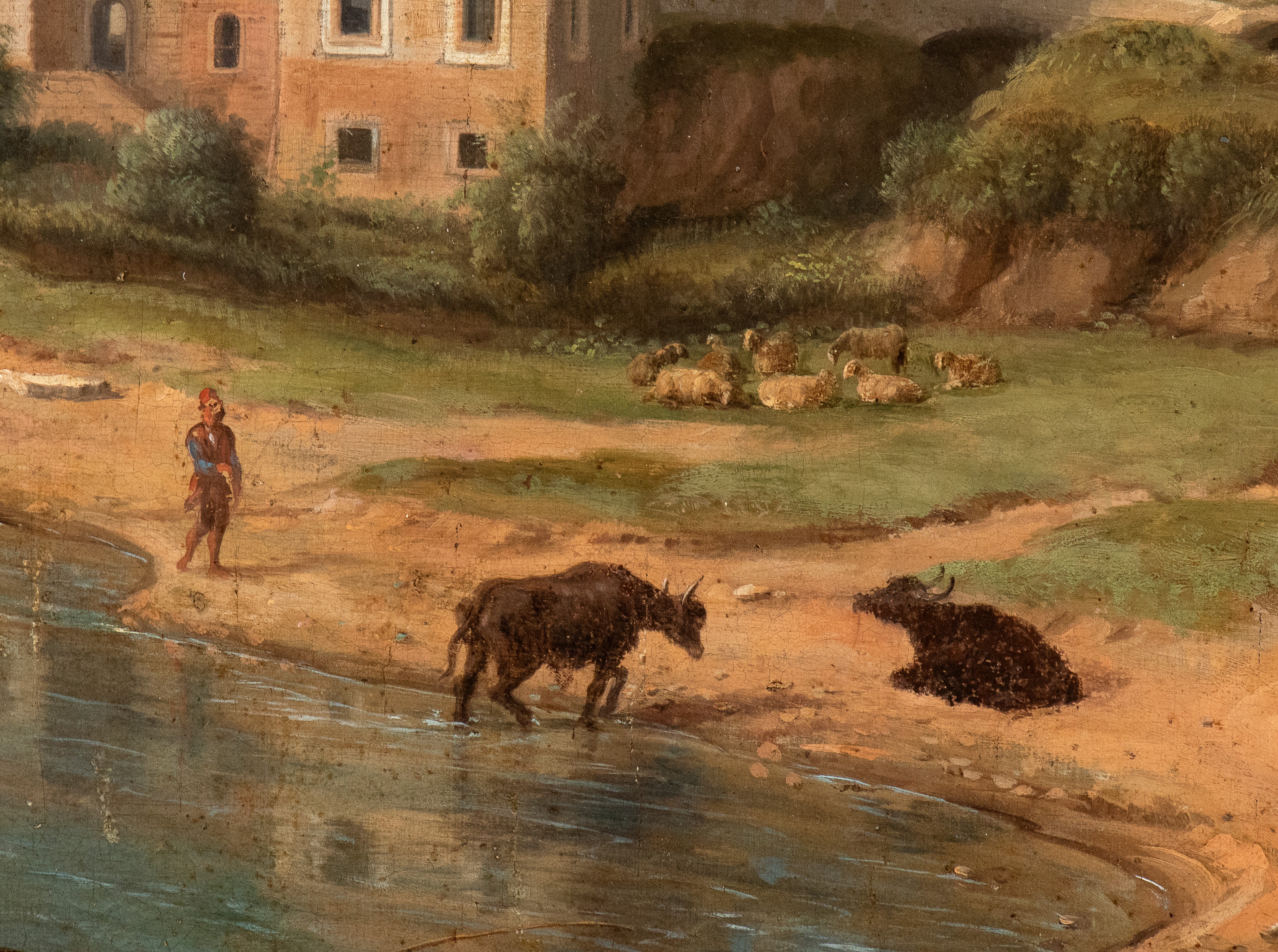 Veduta di Tivoli con l'Aniene prima della cascata