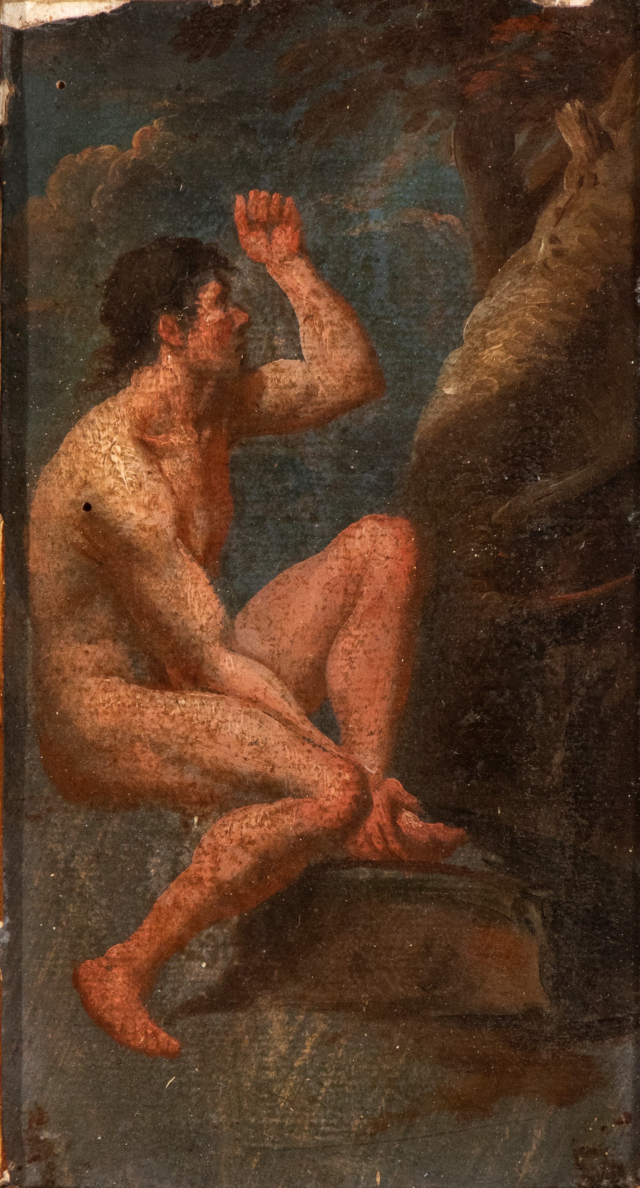 a) Nudo maschile seduto; b) Nudo maschile seduto su un piedistallo. Coppia di dipinti