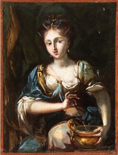 Autore Non Identificato, Allegoria della Temperanza, olio su rame