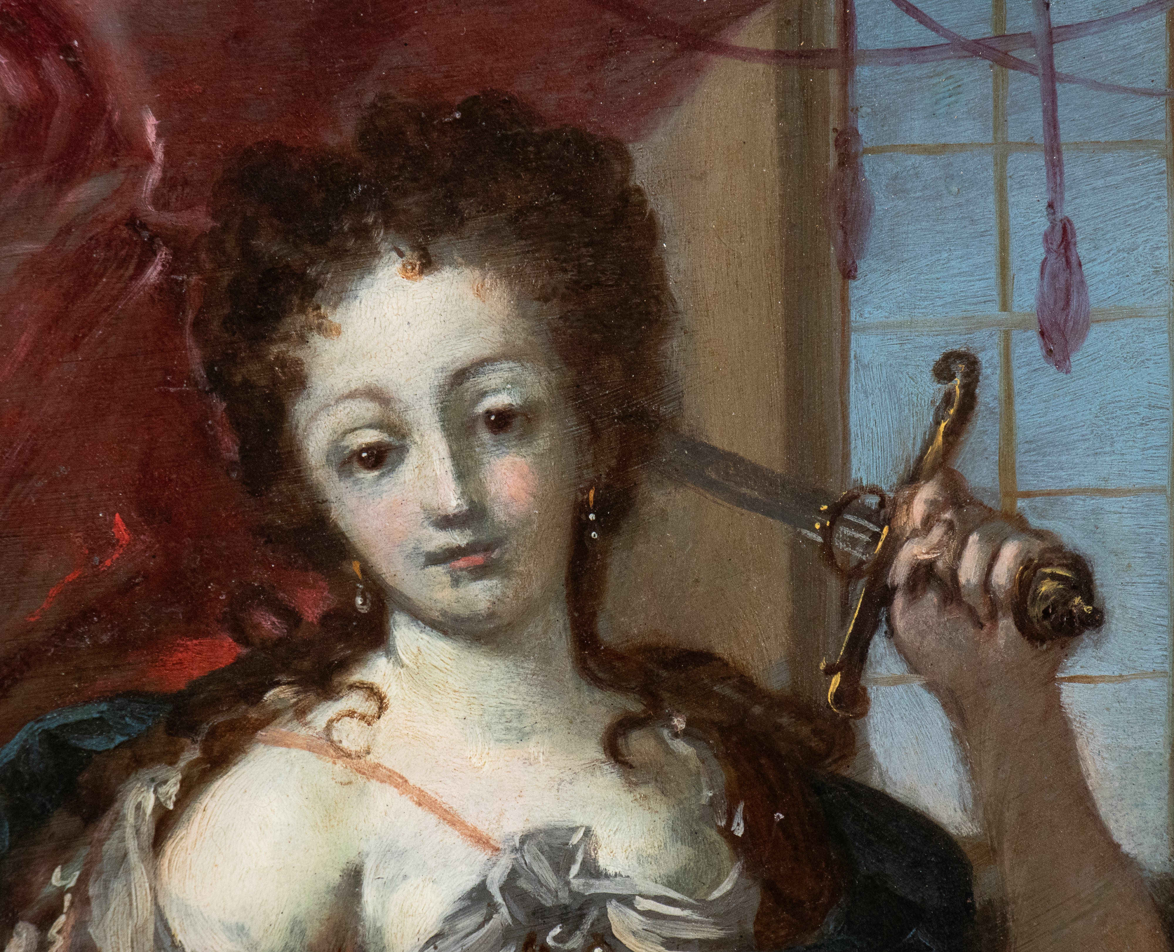 Artista Emiliano, XVIII Secolo - Autore non identificato, Allegoria della Giustizia, olio su rame