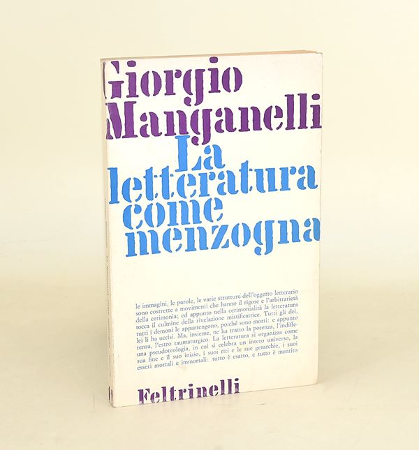 Manganelli Giorgio: La letteratura come menzogna (Prima edizione)