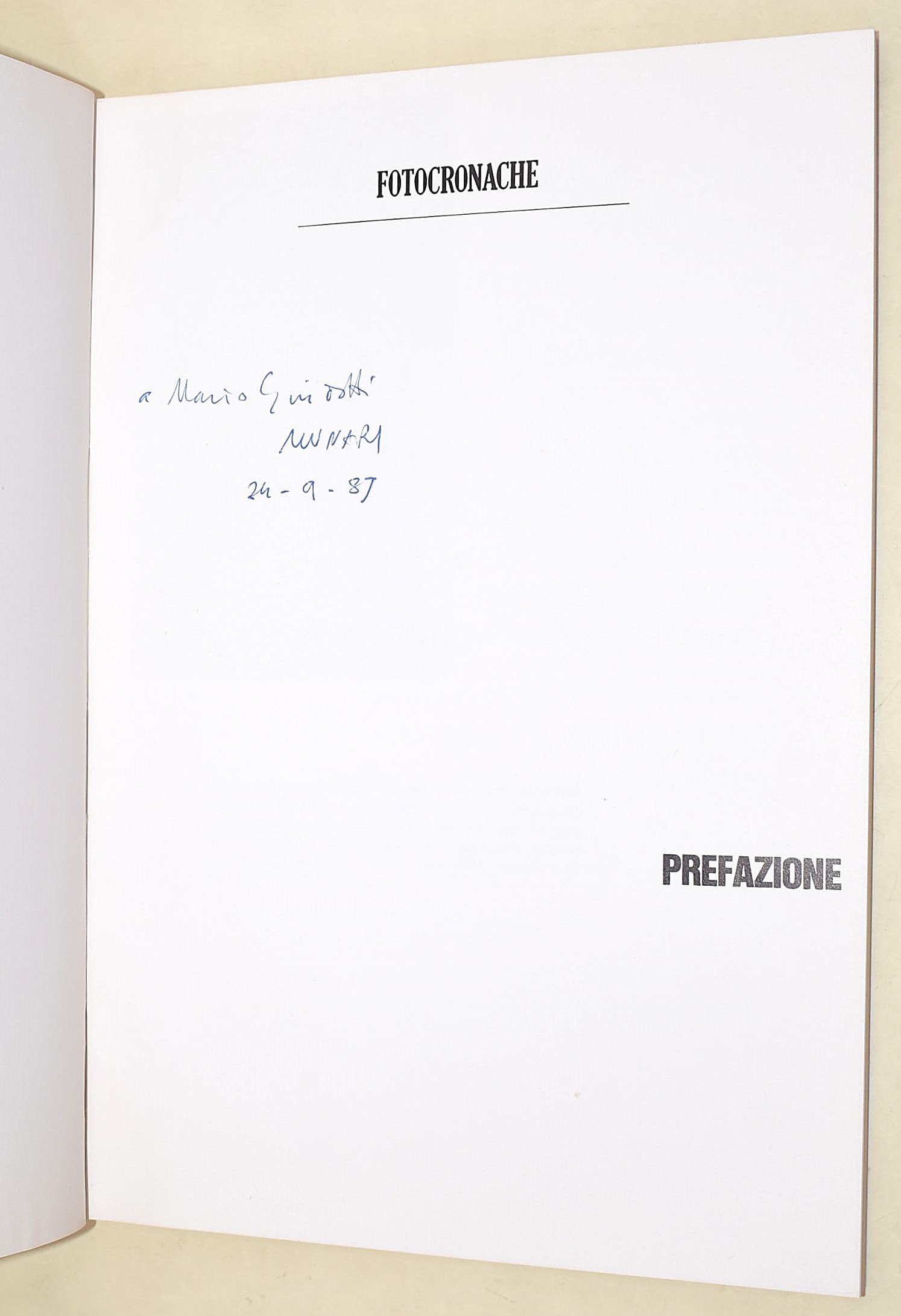Bruno Munari, Fotocronache con Dedica